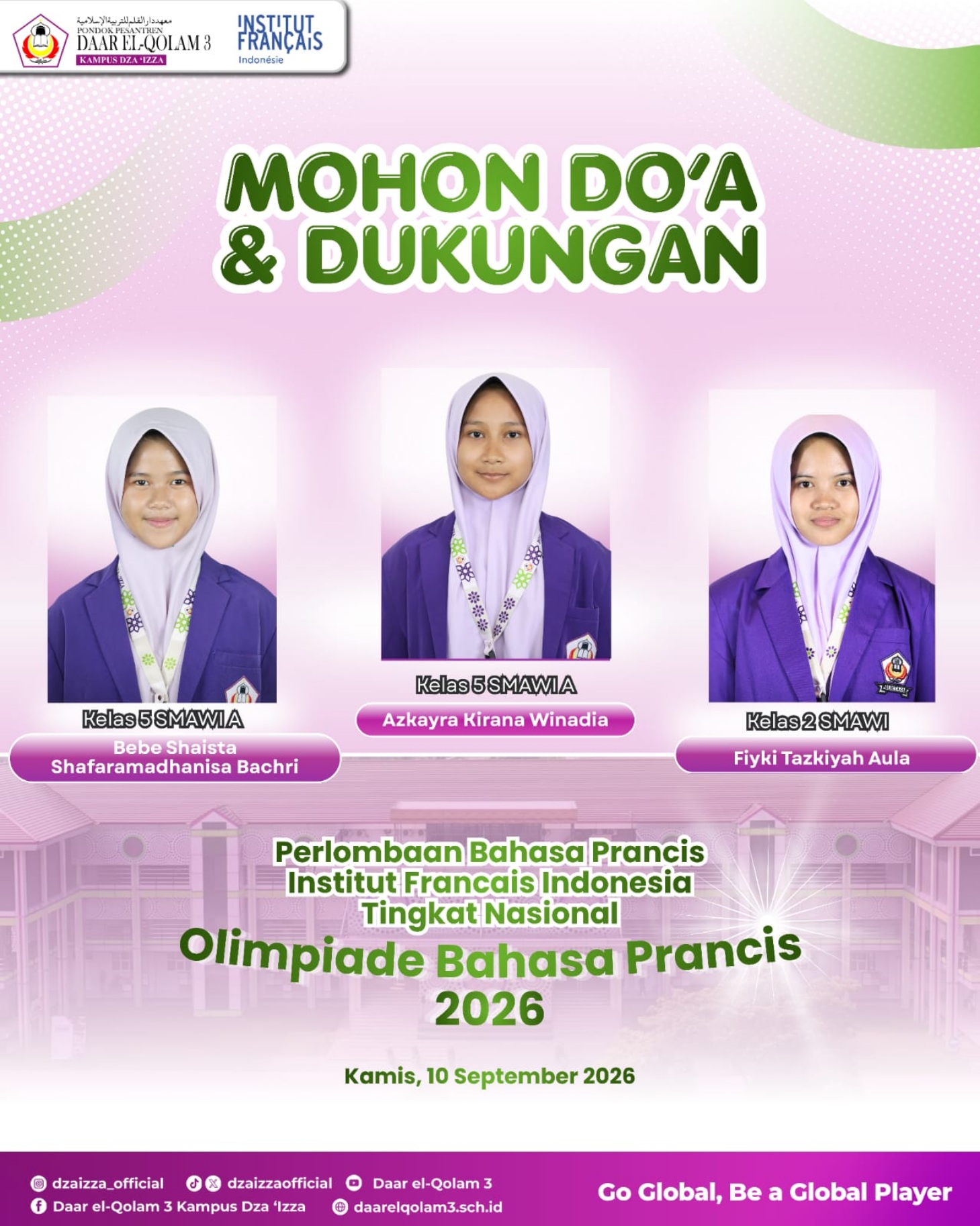 Santri Dza ‘Izza Lolos Semifinal Olimpiade Bahasa Prancis 2026